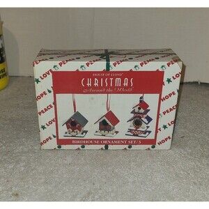 Birdhouse ornament set